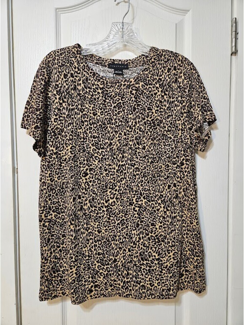 Sanctuary Leopard Print Tee Large Wild Orchid Rush